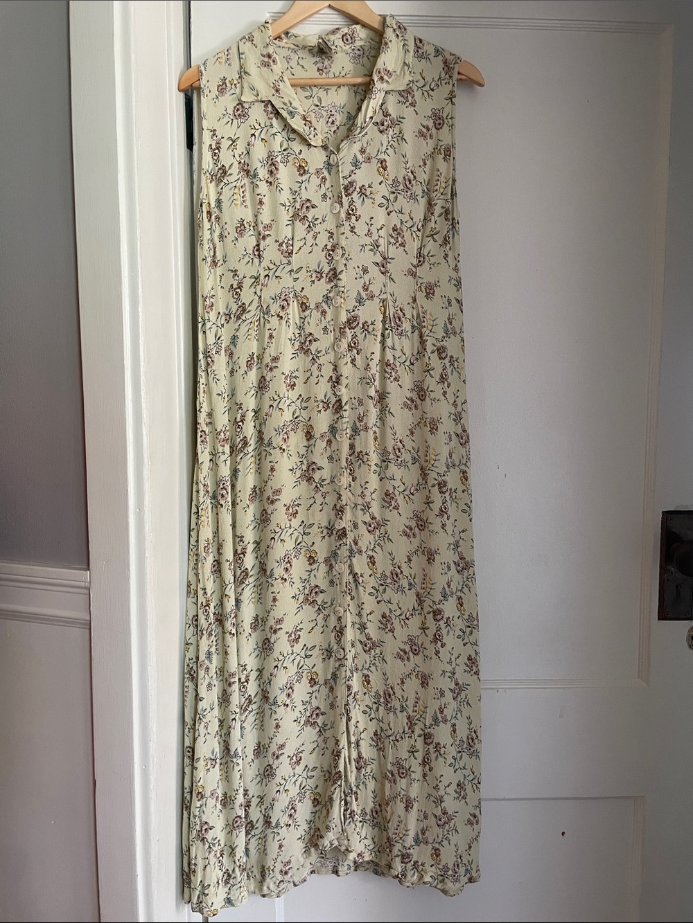 Vintage 90s April Cornell button up floral dress- medium